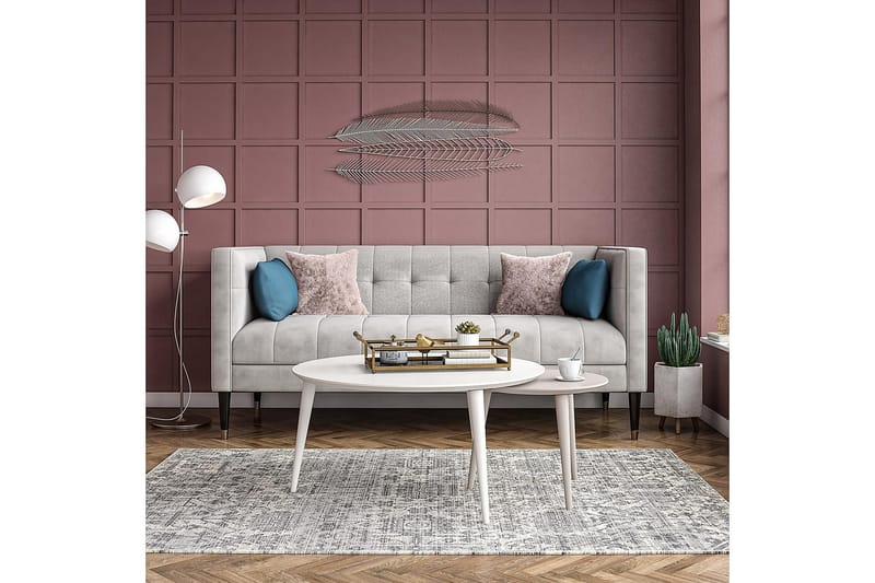 Carnegie Satsbord 90 cm Ovalt 2 Bord Vit/Taupe - CosmoLiving - Möbler - Bord & matgrupper - Soffbord