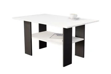 Carnew 100 cm Rektangulärt Soffbord med Hylla i Målat Trä - Vit - Möbler - Bord & matgrupper - Soffbord