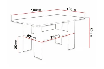 Carnew 100 cm Rektangulärt Soffbord med Hylla i Målat Trä - Vit - Möbler - Bord & matgrupper - Soffbord