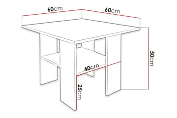 Carnew 60 cm Kvadratiskt Soffbord med Hylla i Mörkt Trä - Svart - Möbler - Bord & matgrupper - Soffbord