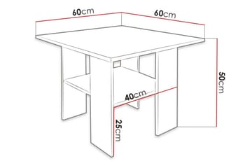 Carnew Kvadratiskt Soffbord 60 cm med Hyllor i Målat Trä - Vit - Möbler - Bord & matgrupper - Soffbord