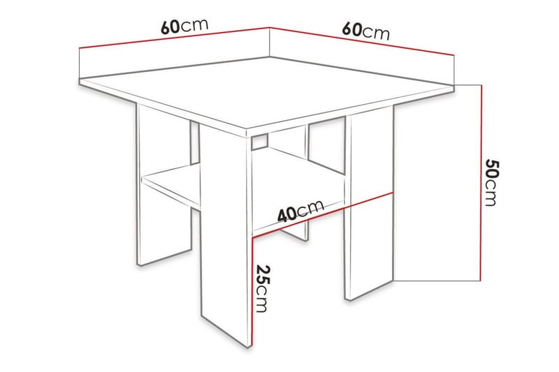 Carnew Soffbord 60 cm - Vit - Möbler - Bord & matgrupper - Soffbord