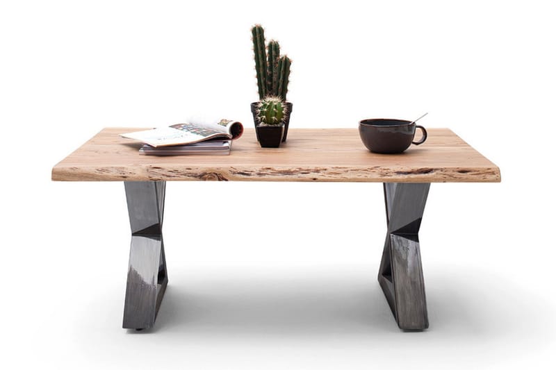 Cartagena Soffbord 110 cm Ben X-form - Natur/Silver - Möbler - Bord & matgrupper - Soffbord