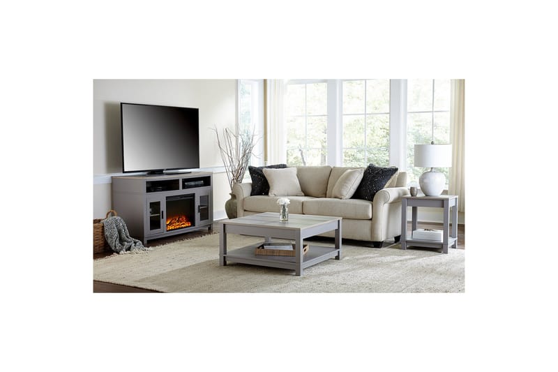 Carver Soffbord 90 cm Grå - Dorel Home - Möbler - Bord & matgrupper - Soffbord