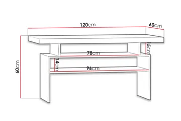 Castillia Soffbord 120 cm med Förvaring Hyllor - Ljus Ask - Möbler - Bord & matgrupper - Soffbord