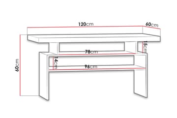 Castillia Soffbord 120 cm med Förvaring Hyllor - Mörk Ask - Möbler - Bord & matgrupper - Soffbord