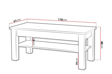 Cezara Soffbord 110 cm med Förvaring Hylla Ek - Möbler - Bord & matgrupper - Soffbord