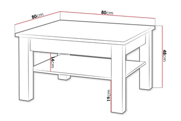Cezara Soffbord 80 cm med Förvaring Hylla Ek - Möbler - Bord & matgrupper - Soffbord