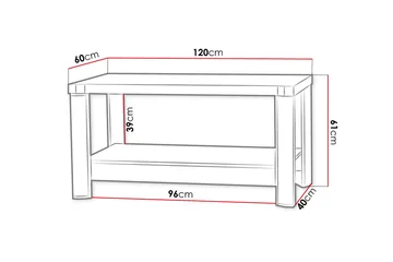Chezum Soffbord 120 cm med Förvaring Hylla - Ekfärg/Beige/Grå - Möbler - Bord & matgrupper - Soffbord