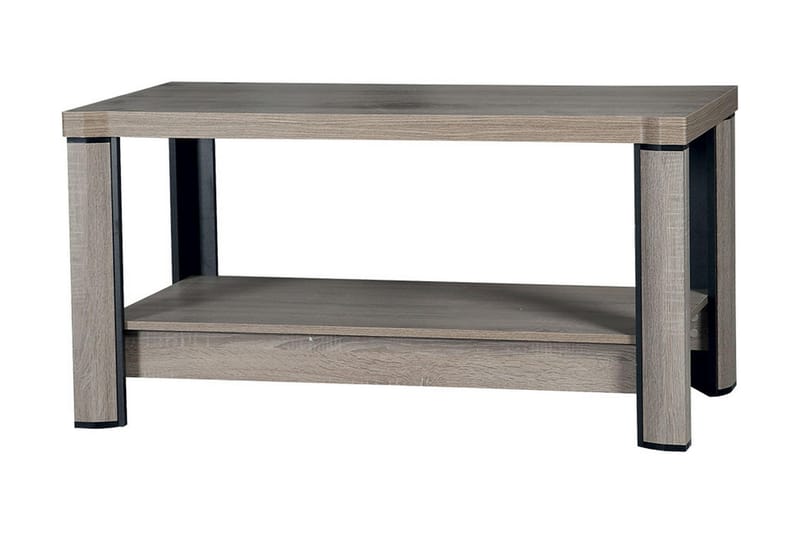 Chezum Soffbord 120 cm med Förvaring Hylla - Tryffel/Beige/Grå - Soffbord