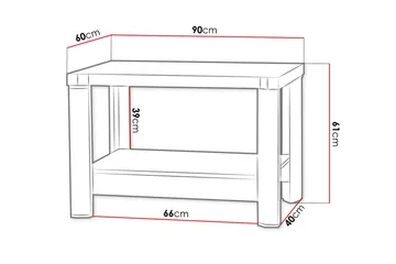 Chezum Soffbord 90 cm med Förvaring Hylla - Tryffel/Beige/Grå - Möbler - Bord & matgrupper - Soffbord