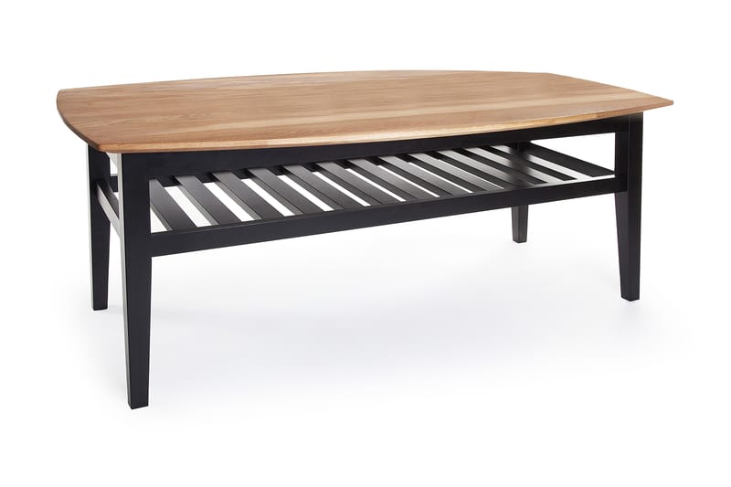 Chicago Soffbord 130 cm med Förvaring Hylla - Ek/Svart - Soffbord med förvaring - Soffbord