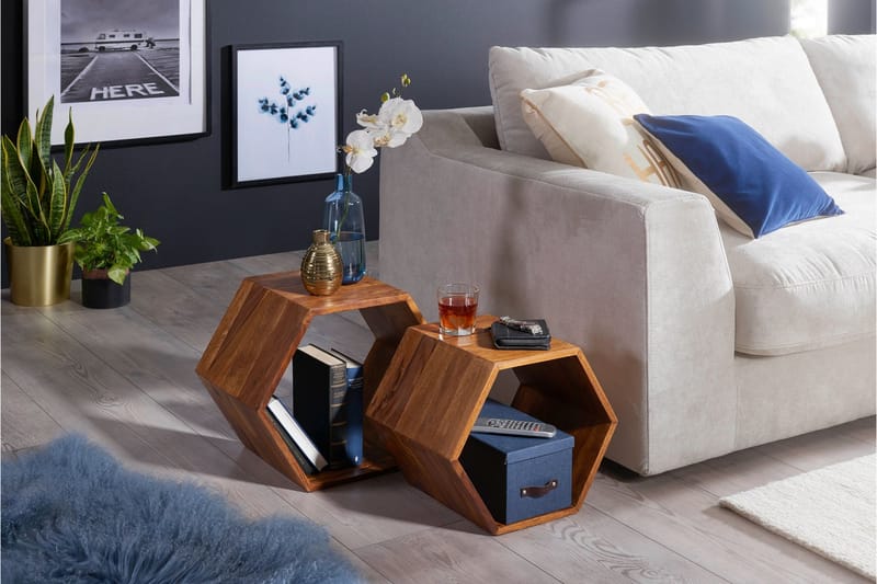 Chicosky Satsbord 46 cm 2 Bord - Massivt Trä/Brun - Möbler - Bord & matgrupper - Soffbord