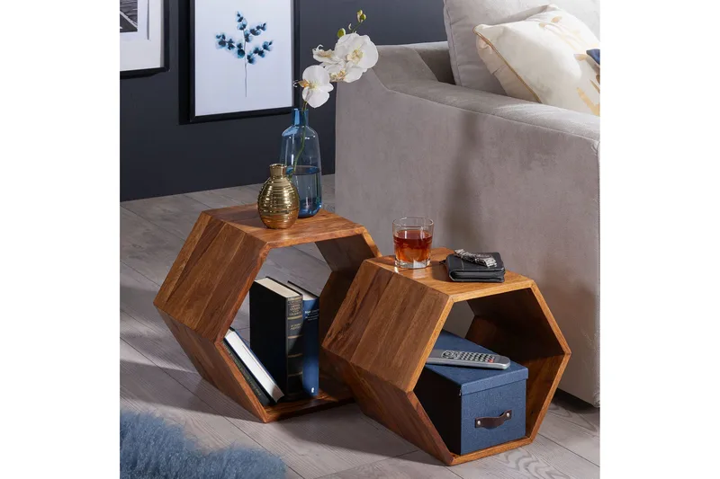 Chicosky Satsbord 46 cm 2 Bord - Massivt Trä/Brun - Möbler - Bord & matgrupper - Soffbord