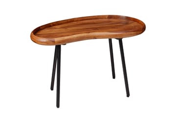Cindal 71 cm Ovalt Soffbord med Upphöjd Kant i Valnöt - Brun - Möbler - Bord & matgrupper - Soffbord