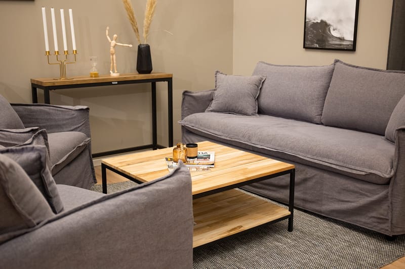 Cirebon Soffbord 80 cm med Förvaring Hylla - Brun/Svart - Möbler - Bord & matgrupper - Soffbord