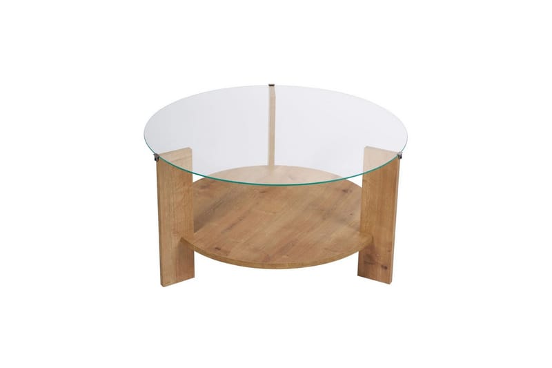 Soffbord Clara 75 cm med Glasskiva - Safir Ek / Transparent - Möbler - Bord & matgrupper - Soffbord