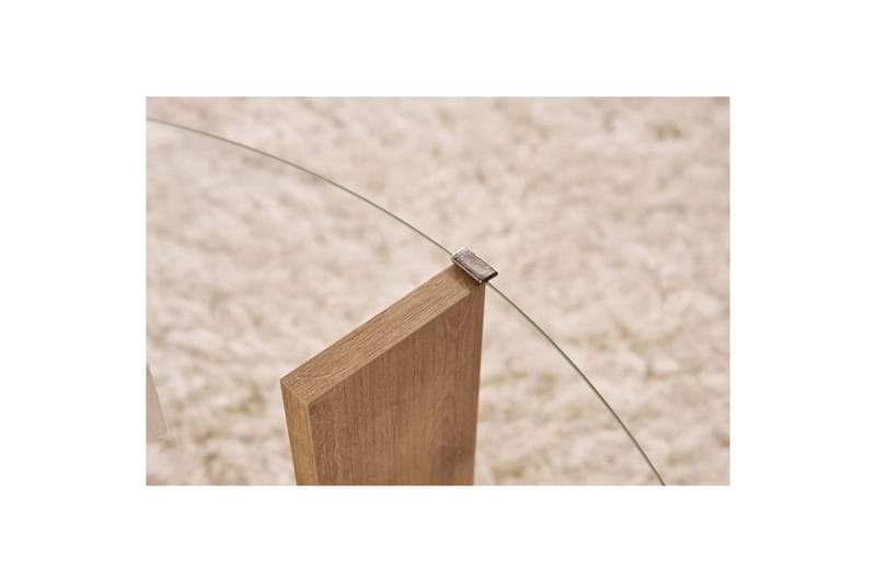 Soffbord Clara 75 cm med Glasskiva - Safir Ek / Transparent - Möbler - Bord & matgrupper - Soffbord