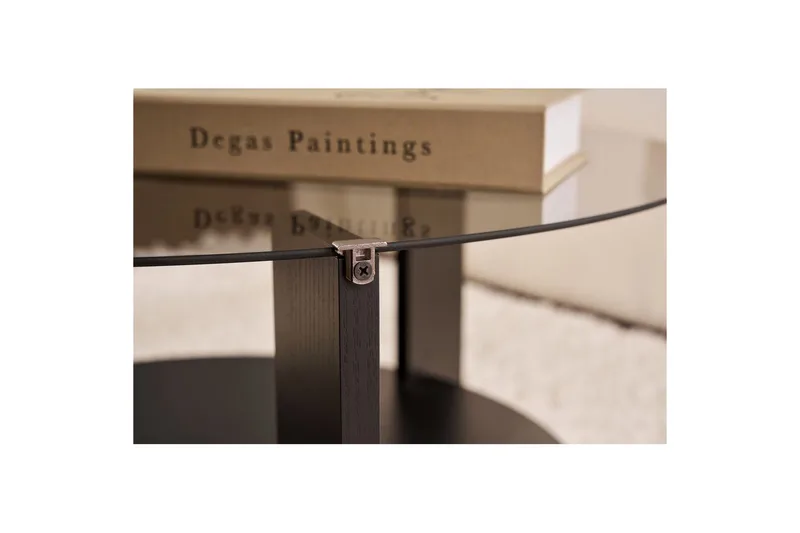 Soffbord Clara 75 cm med Glasskiva - Trä Svart / Rökt - Möbler - Bord & matgrupper - Soffbord