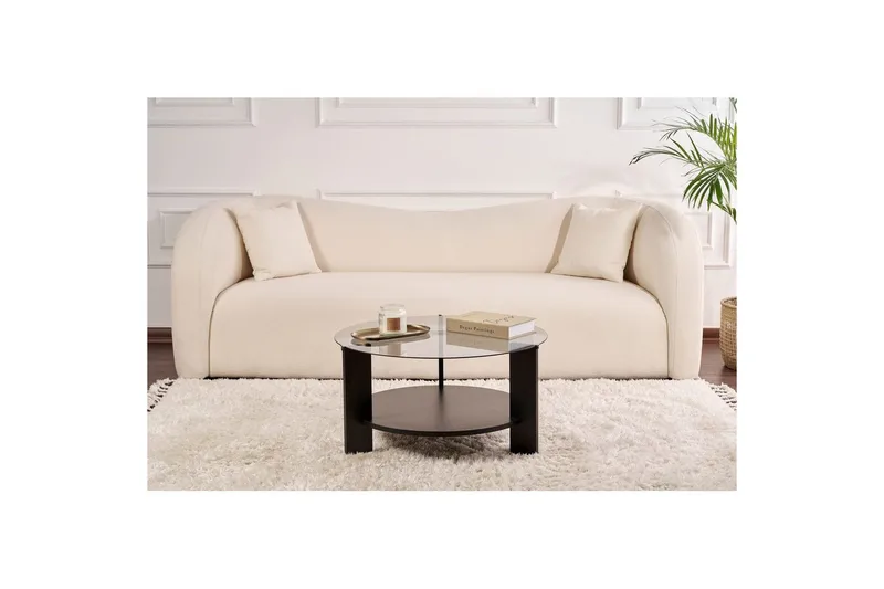 Soffbord Clara 75 cm med Glasskiva - Trä Svart / Rökt - Möbler - Bord & matgrupper - Soffbord