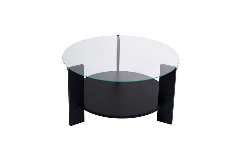 Soffbord Clara 75 cm med Glasskiva - Trä Svart / Transparent - Möbler - Bord & matgrupper - Soffbord