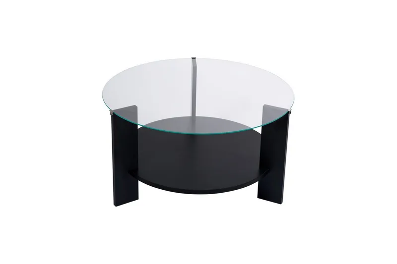 Soffbord Clara 75 cm med Glasskiva - Trä Svart / Transparent - Möbler - Bord & matgrupper - Soffbord