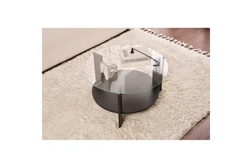 Soffbord Clara 75 cm med Glasskiva - Trä Svart / Transparent - Möbler - Bord & matgrupper - Soffbord