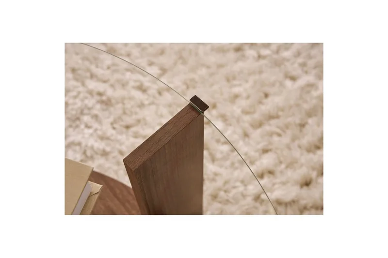 Soffbord Clara 75 cm med Glasskiva - Valnöt / Transparent - Möbler - Bord & matgrupper - Soffbord