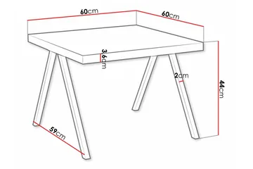 Clogsville Kvadratiskt Soffbord 60 cm i Målat Trä - Ekbrun - Möbler - Bord & matgrupper - Soffbord