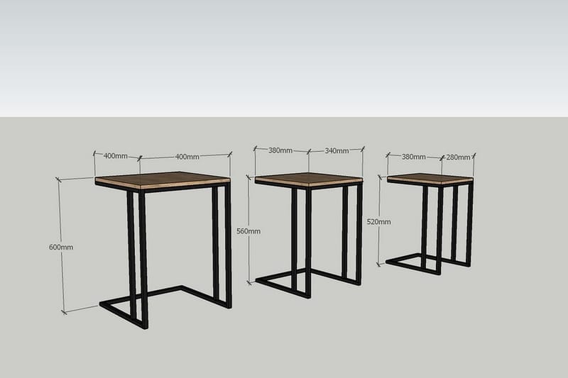 Colianni Satsbord 3-pack 40 cm - Svart - Möbler - Bord & matgrupper - Soffbord