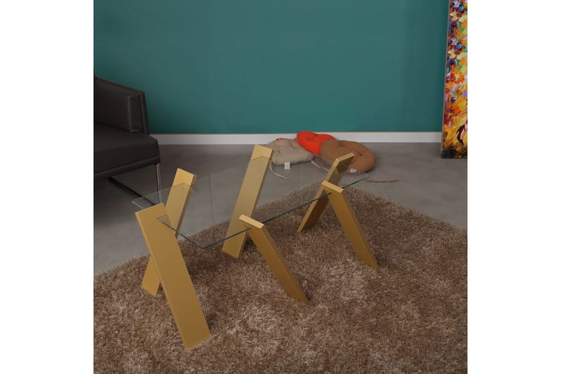 Comfortale Maxi Soffbord 92 cm - Glas/Senapsgul - Möbler - Bord & matgrupper - Soffbord