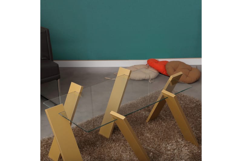Comfortale Maxi Soffbord 92 cm - Glas/Senapsgul - Möbler - Bord & matgrupper - Soffbord