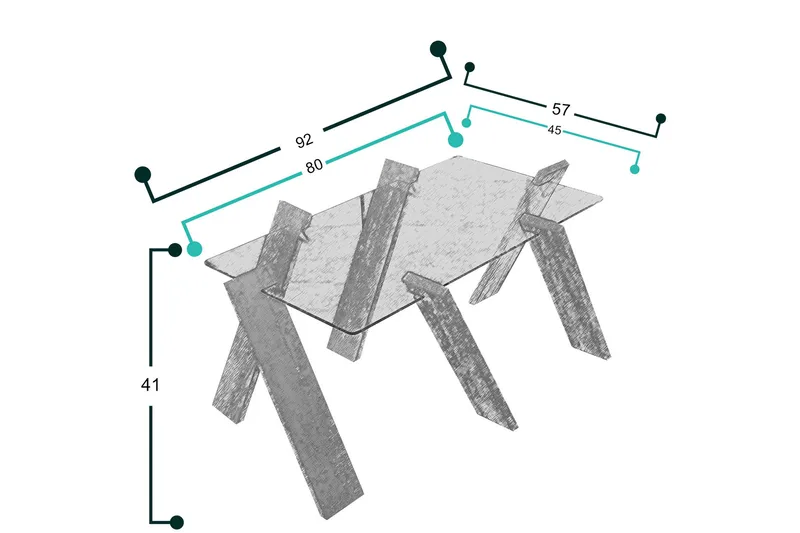 Comfortale Maxi Soffbord 92 cm - Glas/Vit - Möbler - Bord & matgrupper - Soffbord