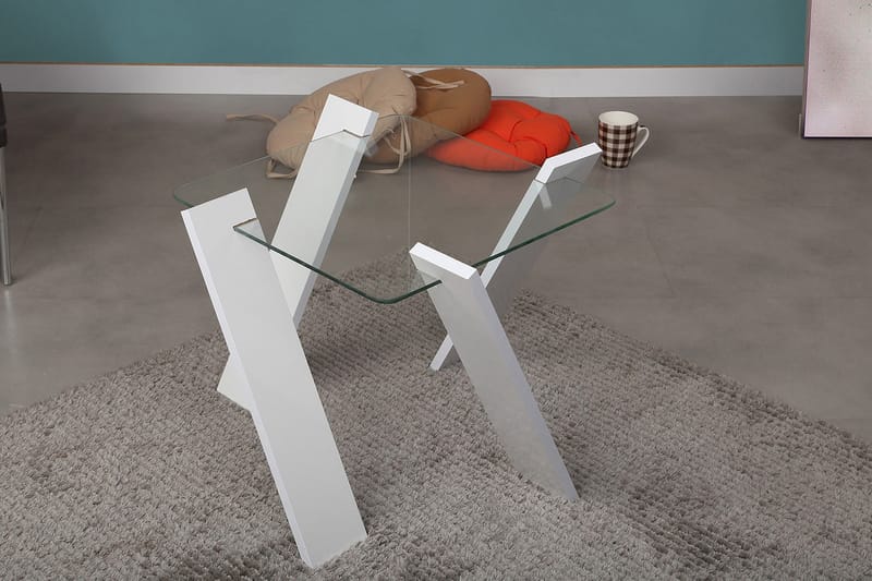 Comfortale Mini Soffbord 57 cm - Glas/Vit - Möbler - Bord & matgrupper - Soffbord