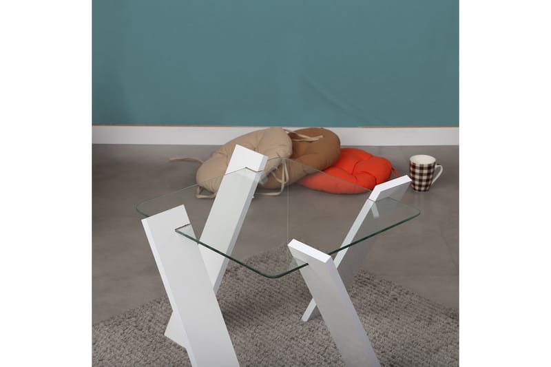 Comfortale Mini Soffbord 57 cm - Glas/Vit - Möbler - Bord & matgrupper - Soffbord