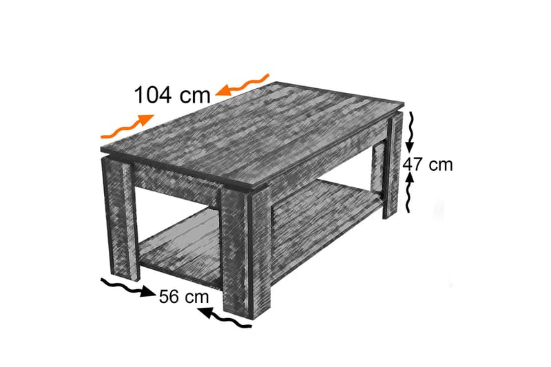 Comfortale Soffbord 104 cm med Förvaring Hylla - Ljus Ekfärg - Möbler - Bord & matgrupper - Soffbord