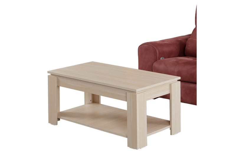 Comfortale Soffbord 104 cm med Förvaring Hylla - Ljus Ekfärg - Möbler - Bord & matgrupper - Soffbord