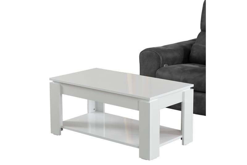 Comfortale Soffbord 104 cm med Förvaring Hylla - Vit - Möbler - Bord & matgrupper - Soffbord