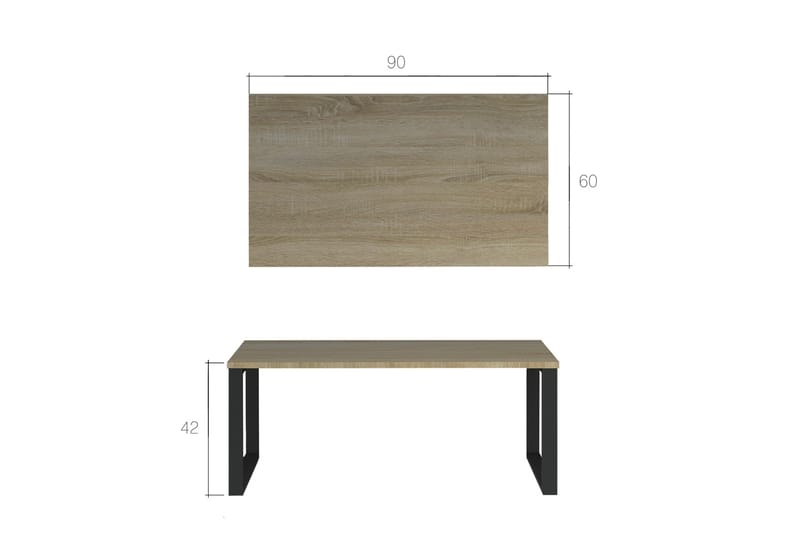 Connel Soffbord 90 cm - Betonggrå/Svart - Möbler - Bord & matgrupper - Soffbord