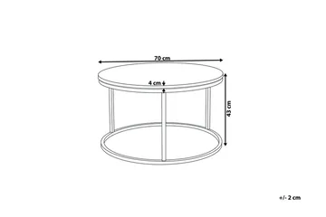 Coralla Soffbord 70 cm Runt Marmormönster - Vit/Guld - Möbler - Bord & matgrupper - Soffbord