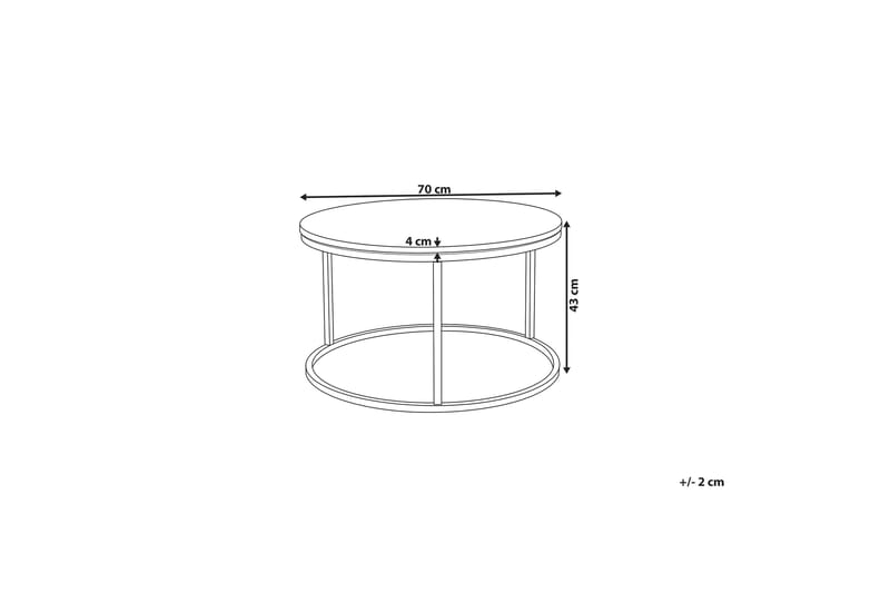 Coralla Soffbord 70 cm Runt Marmormönster - Vit/Koppar - Möbler - Bord & matgrupper - Soffbord