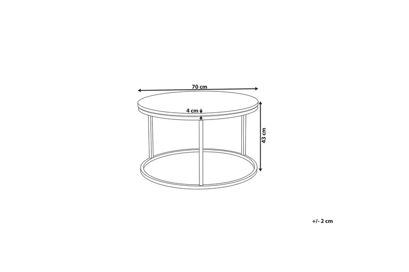 Coralla Soffbord 70 cm Runt Marmormönster - Vit/Koppar - Möbler - Bord & matgrupper - Soffbord