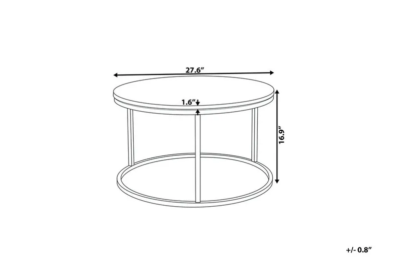 Coralla Soffbord 70 cm Runt Marmormönster - Vit/Koppar - Möbler - Bord & matgrupper - Soffbord