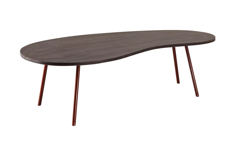 Corkrean Soffbord 122 cm Njurformat - Massivt Trä/Mörkgrå/Koppar - Möbler - Bord & matgrupper - Soffbord