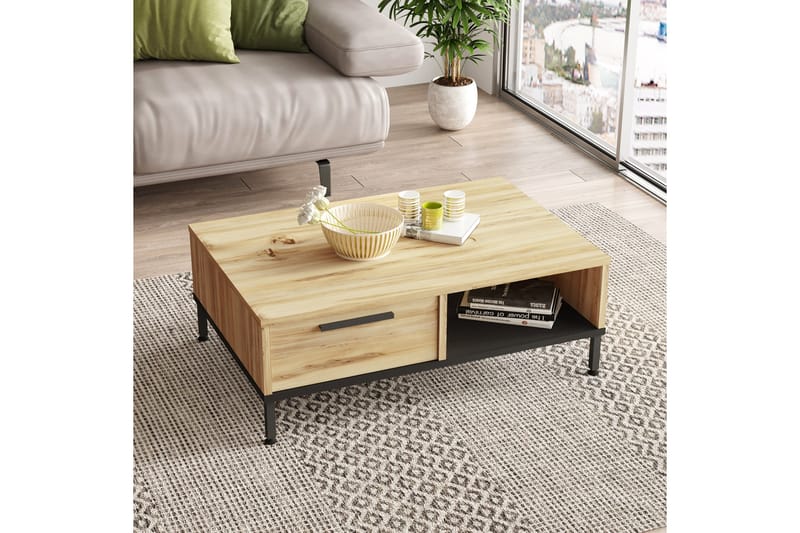Cranner Soffbord 90 cm - Natur/Svart - Möbler - Bord & matgrupper - Soffbord