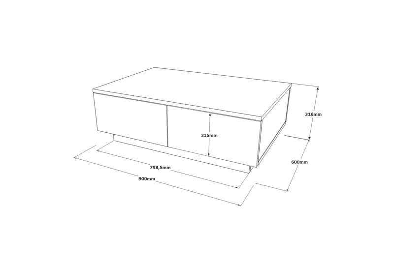 Cranner Soffbord 90 cm - Silver/Antracit - Möbler - Bord & matgrupper - Soffbord