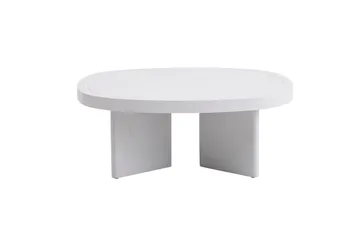 Cream 92 cm Ovalt Soffbord i Trä - Vit - Möbler - Bord & matgrupper - Soffbord