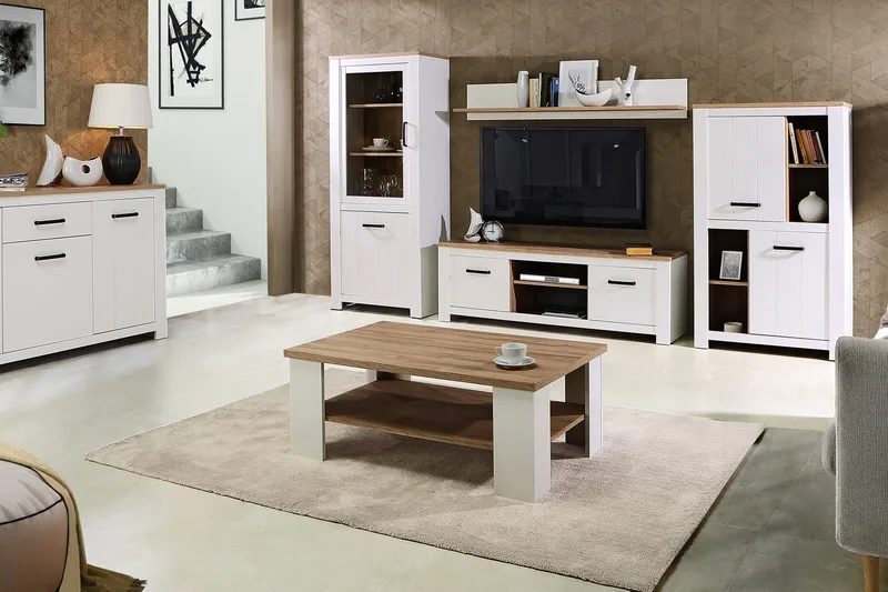 Crumpton soffbord 107 cm - Vit/Brun - Möbler - Bord & matgrupper - Soffbord