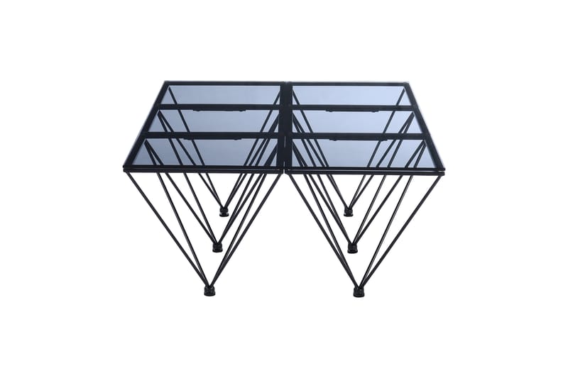 Crystal Soffbord 120 cm - Rökfärgat glas/Svart - Soffbord