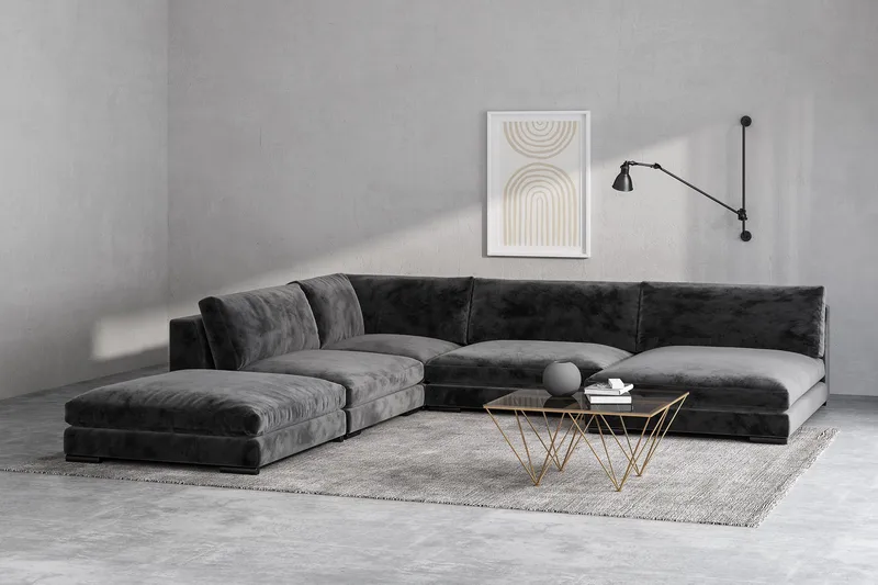 Crystal Soffbord 80 cm - Rökfärgat glas/Mässing - Möbler - Bord & matgrupper - Soffbord